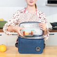 thumbnail image 2 of Portable Lunch Insulation Bag Waterproof Food Ice Pack Thermal Bags (Navy), 2 of 9