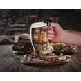 thumbnail image 2 of Norse Tradesman Genuine LG Viking Drinking Horn Mug - 100% Authentic Beer Horn Tankard With Hardwood Bottom & Ring Engravings | "The Eternal", Unpolished, approx. 16 oz, 2 of 8