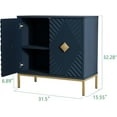 thumbnail image 6 of Accent Cabinet with 2 Doors, Blue Sideboard Buffet Cabinet with Storage, Decorative Wood Carved Modern Credenza Storage Cabinet for Living Room, Entryway, 6 of 8