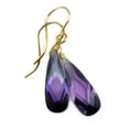 thumbnail image 1 of Cubic Zirconia Earrings Simulated Purple Amethyst Faceted Pear Shaped CZ Teardrops 14k Yellow Gold Filled Spyglass Designs, 1 of 2