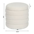 thumbnail image 4 of 19" Round Storage Ottoman Sherpa Foot Rest Footstool Upholstered Storage Stool Seat White, 4 of 9
