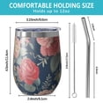 thumbnail image 5 of 12oz Stemless Wine Tumblers Pioneer Flower Vacuum Insulated Stainless Steel Travel Tumbler Cups Mug with Lid and Straw for Champaign,Cocktail,Beer with Cleaning Brush, 5 of 5