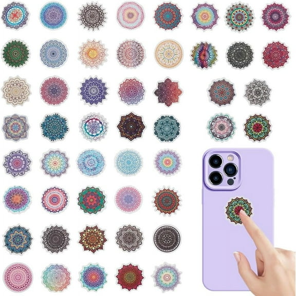 2Bag 100Pcs Mandala Stickers Flower Stickers Pack for Water Bottle Waterproof Aesthetic Florl Stickers Self-Adhesive Stickers for DIY Photo Album Diary Scrapbook Laptop Phone Skateboard Luggage