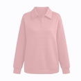 thumbnail image 5 of Women’s Waffle Lapel Button Sweatshirt Oversized Long Sleeve Pullover Sweatshirt Fall Loose Fits Casual Layered Tops, 5 of 5