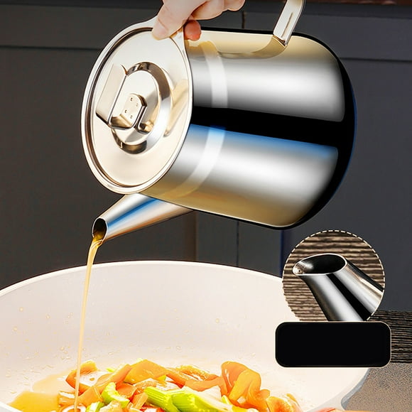 Cooking Oil Bottle Set Oil Spritzer Bottle for Air Fryer Stainless Steel Oil Filter Pot Grease With Fine Mesh Strainer & Frying Oil Container With Tray For Kitchen Storing Cooking Grease And Frying