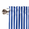 thumbnail image 5 of Half Window Curtain 36 Inches Long, Navy Blue Stripe Window Treatment Curtain Drapes, Modern White Vertical Striped Geometric Small Tier Curtains for Bathroom Over Sink, 27.5"x36", 2 Panels, 5 of 7