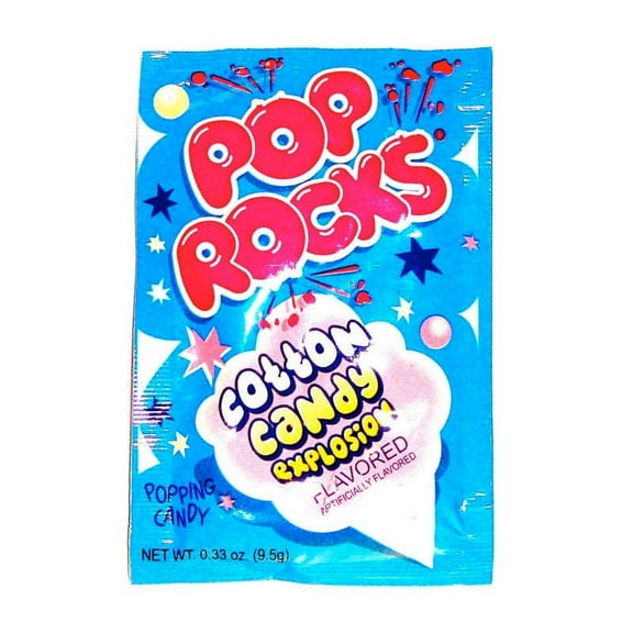 BAYSIDE CANDY POP ROCKS COTTON CANDY, PACK OF 12 POP ROCKS