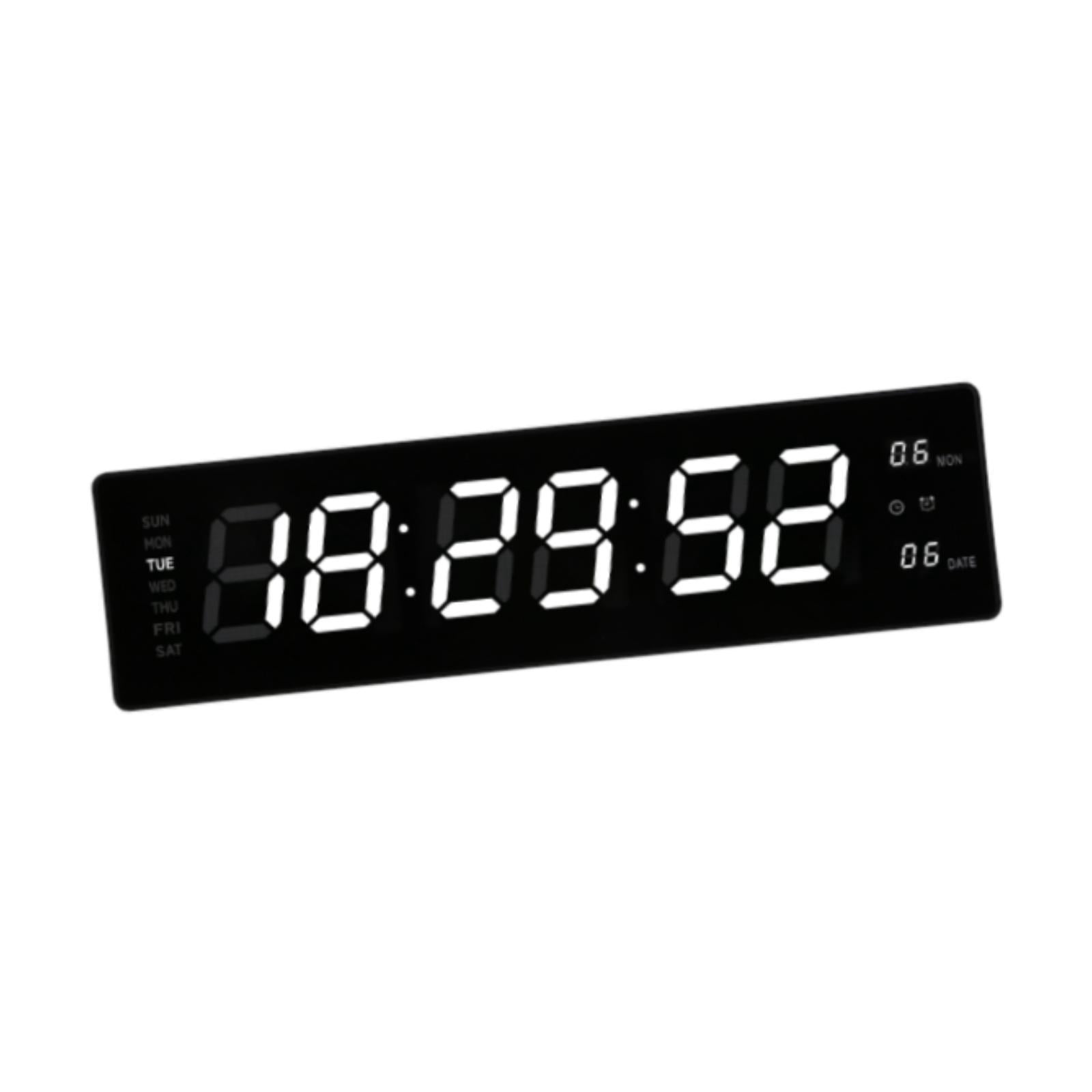 Baoblaze LED Digital Clock Bedroom Display Date Calendar Bar Wall Hanging Alarm Clock White