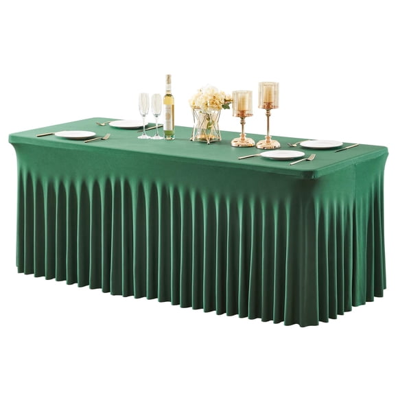 Mantel para Fiesta Party Talk 2.4 m Verde Resistente a Arrugas con Cubierta de Spandex
