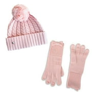 Kate Spade New York Accessories Women's Cable Beanie & Gloves Set English Rose One Size