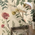thumbnail image 5 of Vintage Botanical Semi Sheer Curtains 72 Inch Length 2 Panels Set, Boho Plants Wildflower Mushroom Leaf Sheer Kitchen Curtain Privacy Voile Window Curtain for Living Room Bedroom Rod Pocket Drapes, 5 of 7