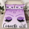 thumbnail image 2 of Castle Fairy Kids Teenagers Black Purple Eyelash Twin Sheet Sets,Dreamy Princess Bedding, 2 of 7