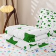 thumbnail image 6 of Manfei Lovely Stars Zipper Full Size Comforter Sets with Fitted Sheet and 2 Pillowcases,Cute Cartoon Theme Zipper Bedding Set,White Green,Colorful Stars Reversible,4pcs, 6 of 8