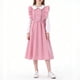 thumbnail image 4 of Vestido infantil de manga larga con solapa de color liso, tallas medianas y grandes, informal y cómodo, de poliéster., 4 of 7