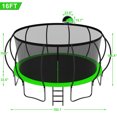 thumbnail image 4 of Elitezip Trampoline 1500 LBS 16 FT for Kids Teens Adults, Recreational Trampoline with Basketball Hoop, Enclosure Net, Socks, Ladder, Sprinkler, Heavy Duty Trampoline for Outdoor, Backyard Fun, 4 of 6