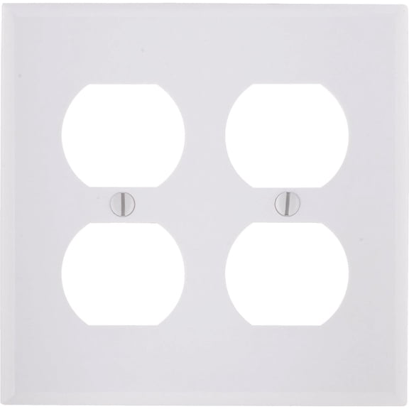 Leviton 2-Gang White Duplex Outlet/Receptacle Plastic Standard Wall Plate 1-Pack 88016-W R52-88016-00W