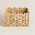 thumbnail image 3 of Scalloped Edge Basket, Wicker Storage Baskets,Handwoven Organizing Baskets for Shelves, Paper Rope Design, 3 of 5