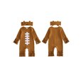 thumbnail image 2 of Cjfdfy Newborn Baby Girls Game Day Fall Outfits Football Themed Long Sleeve Ribbed Knit Romper And Headband Infant Cute Football Season Fall Winter Clothes 0-18 Months, 2 of 9