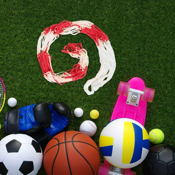 Homoyoyo Large Capacity Red Mesh Ball Carrier for Soccer Basketball 2Pcs