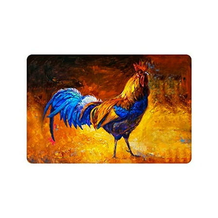 Mkhert Rooster Chicken Cock Farm Animal Painting Doormat Rug Home