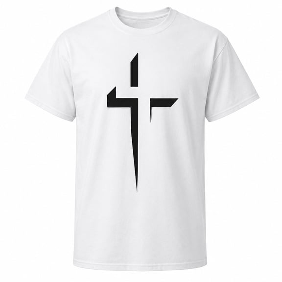 Unisex Cross Graphic T-Shirt, Classic Fit Crew Neck Cotton Tee