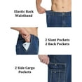 thumbnail image 3 of Tapata Men's Relaxed Fit Cargo Jeans Elastic Waist 6 Pockets Straight Leg Work Utility Pants, 3 of 6