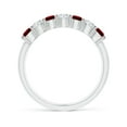 thumbnail image 2 of ANGARA Natural Half Eternity Seven Stone Ruby and Diamond Wedding Ring in 925 Sterling Silver for Women (Size-3mm) | July Birthstone, Birthday, Anniversary, Jewelry Gift for Women | Natural Ruby Ring, 2 of 12