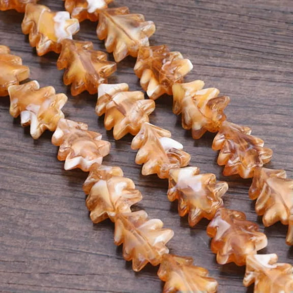 U8MO 10pcs 18x15mm Christmas Tree Handmade Lampwork Glass Loose Beads for DIY Jewelry-Brown