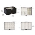 thumbnail image 6 of BIQI MUSSE Large Leather Jewelry Organizer Box with Clear Flip Lid Double Layer Drawers Storage Organizer for Women Girls Earrings Ring Necklace Case, 6 of 9