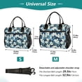thumbnail image 2 of YAZAOO Lunch Bag Creative Serene Blue Floral Garden Cooler bag with Shoulder Strap, 2 of 6