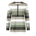 thumbnail image 5 of Chandails à Capuchon de Mode pour Femmes 2023 Hauts Automne Manches Longues Chandail Ample Chemise Habillée Décontractée Dames Chandails en Molleton à Rayures Col Rond 50 % de Rabais Liquidation Costumes Halloween/noël, 5 of 5