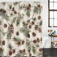 thumbnail image 3 of Sage Green Christmas Waterproof Fabric Shower Curtain,Rustic Pine Cones Xmas Botanical Waterproof Fabric Shower Curtain for Bathroom Curtains Bathtubs Shower Curtains with 12 Hooks Extra Long 72x96, 3 of 8