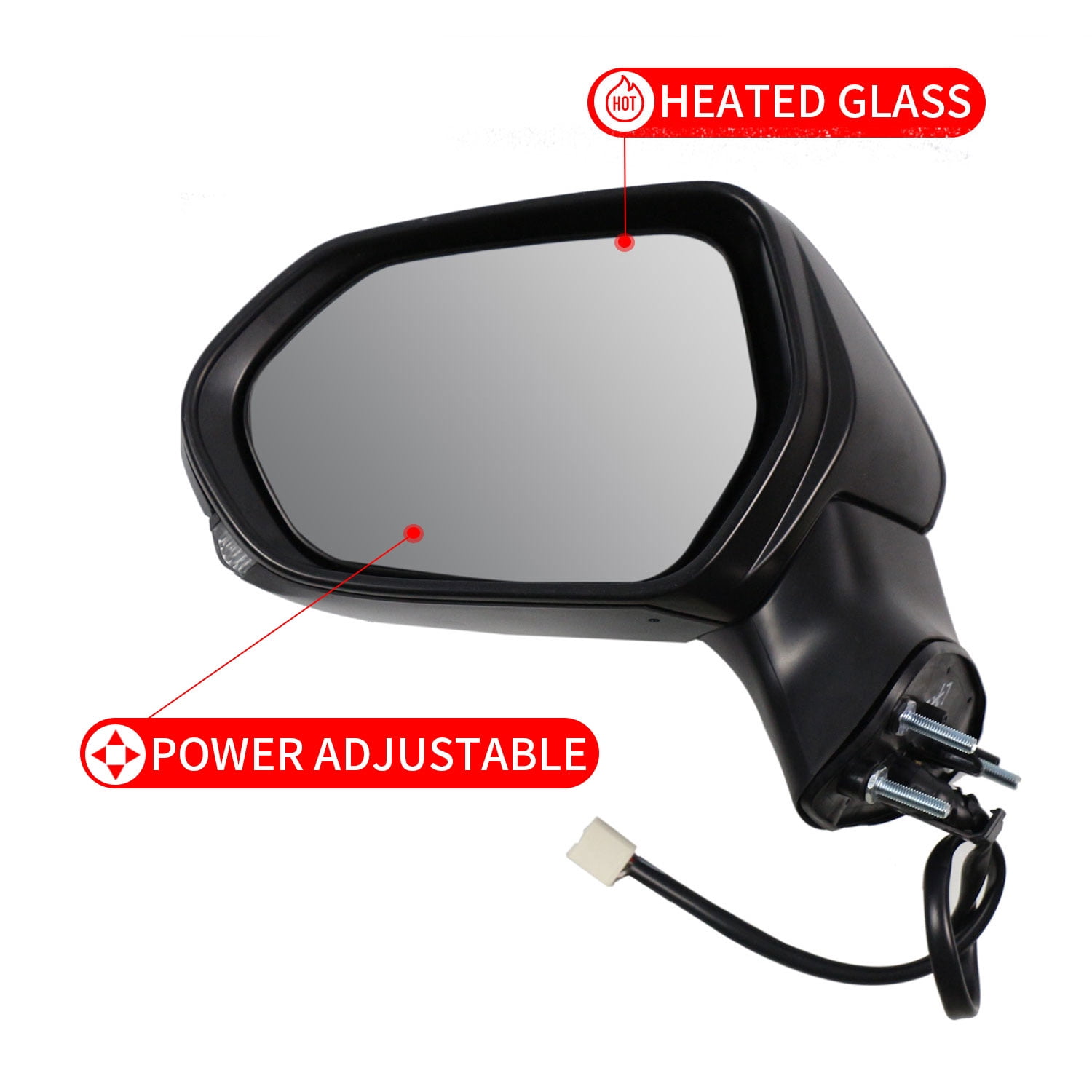 Left Driver Side Mirror for 2018-2024 Toyota Camry Power Heated Lamp Door Mirror for 2018 2019 2020 2021 2022 2023 2024 Toyota Camry Sedan Accessory, Black