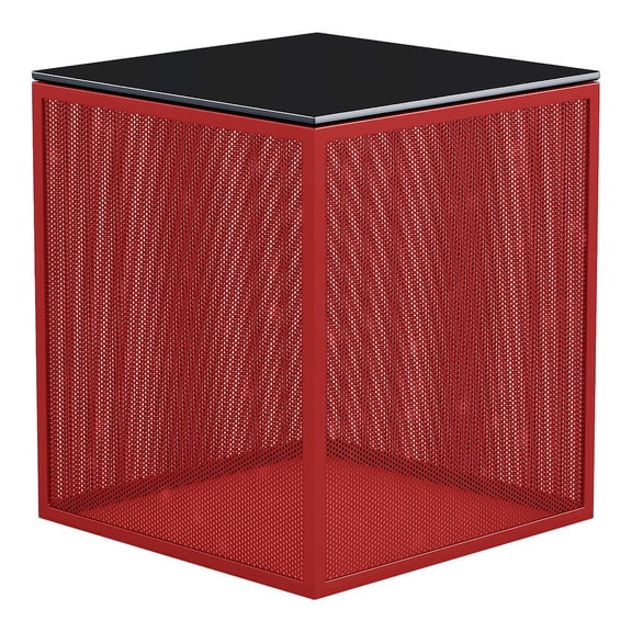 Furniture of America Kelforia Contemporary Glass Top Side Table