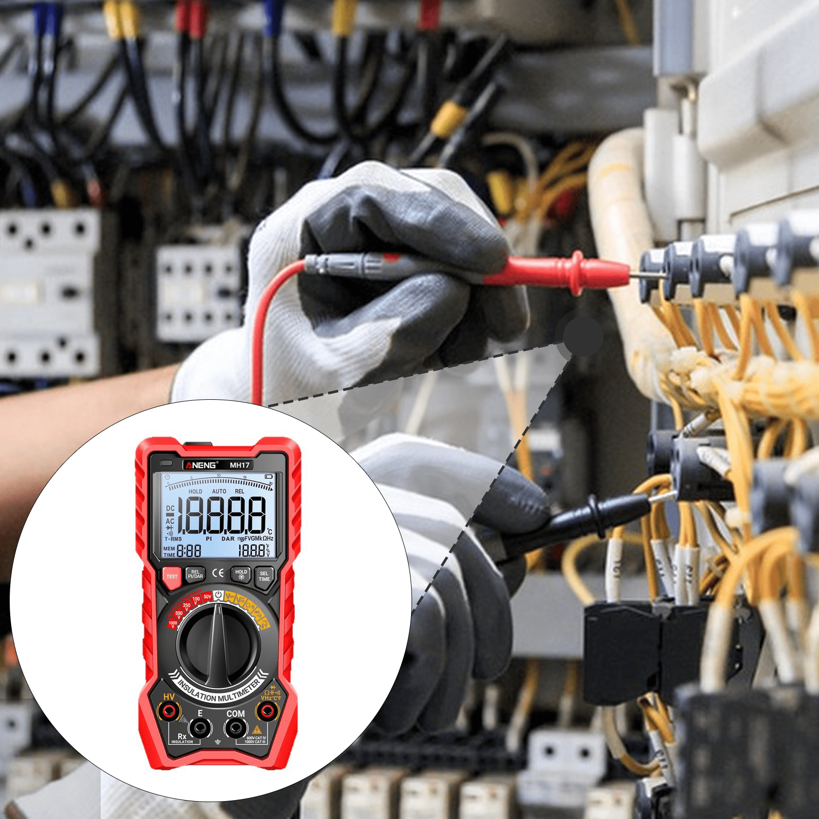 JISADER Insulation Resistance Tester Easy to Use Measurement Tool Digital Multimeter