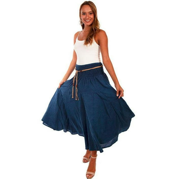 PSL-136-DBL-S Female Cantina Skirt - Dark Blue, Small