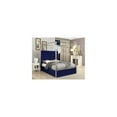 thumbnail image 4 of Homestock Gothic Grandeur Modern , Contemporary Velvet Upholstered Bed with Deep Detailed Tufting and Chrome Canopy, Low-Profile Bed-Color:Navy,Size:Queen, 4 of 4