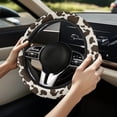 thumbnail image 2 of Uorisanigo Cow Print Steering Wheel Cover for Women Unique Car Steering Wheel Cover for SUV Vehicle Elastic Car Steering Wheel Protector for for Winter Flannel Car Accessories Gift for Holiday, 2 of 8