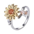 thumbnail image 2 of Flower Pattern Antistress Spinning Ring for Women Adjustable Finger Flower Pattern Antistress Ring Sun Flower Rotating Ring Gift for Mom and Girlfriend, 2 of 9