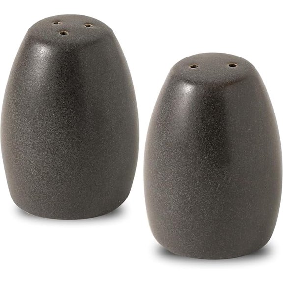 Tikooere  Stoneware Salt & Pepper Shakers, Farmhouse Style with Pour Spout, 2-Pack