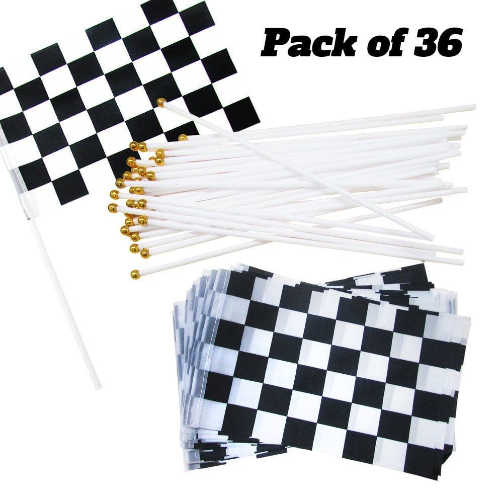 dazzling toys 36 Pack Black And White Checkered Racing Flags | Great ...