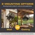 thumbnail image 5 of Mule Outdoor Wall Fan XL 20" Wet-Rated Wall Fan with 3 Speeds, Plug-In Mount, Matte Black, 5 of 12