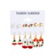thumbnail image 1 of Juego de pendientes navideños de 6 piezas, pendientes creativos europeos y americanos con forma de árbol de Navidad de Papá Noel, 1 of 6
