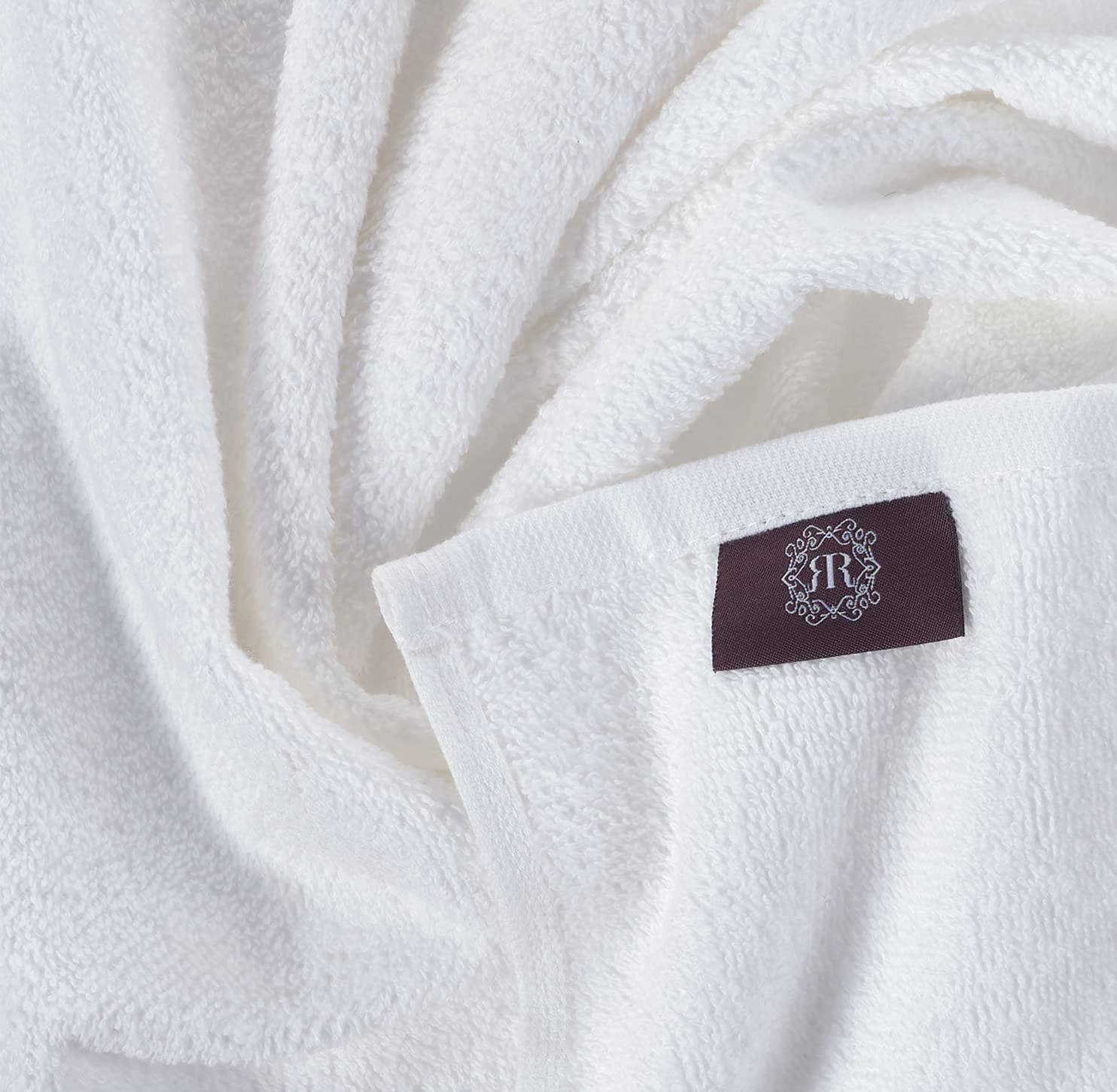 Regal Ruby, 6 Piece Towel Set, 2 Bath Towels 2 Hand Towels 2 Washcloths, Soft and Absorbent, 100% Turkish Cotton Towels for Bathroom and Kitchen Shower Towel, White