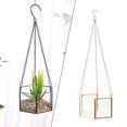 thumbnail image 3 of Terrario geométrico colgante de terrario geométrico florero de flor aire contenedor oficina en casa decoración de boda dorado Macarena Terrarios colgantes, 3 of 8