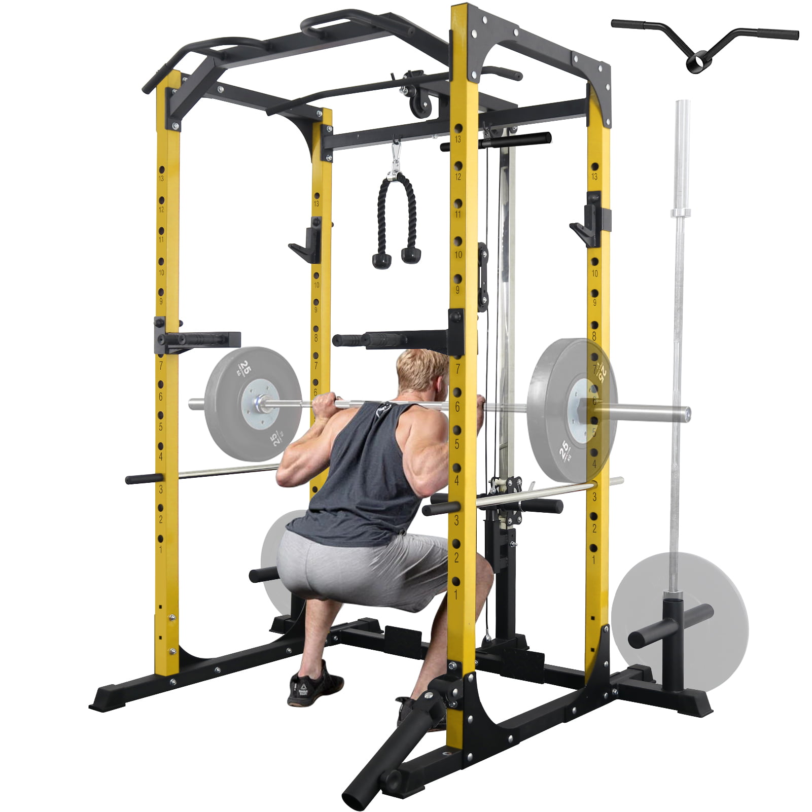 BarBelts Squat Rack Accessory Functional Fitness - Lock The Barbell Into The Rack To Turn Squat Racks Into a Full Gymnastics Suite Muscle Ups Sold as a Pair Home Gym Gymnastics Bar 