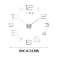 thumbnail image 4 of VALSEEL Wall Decor Frameless Large DIY Wall Mute Clock Frameless Mirror Wall Clock for Living Room Home Office Decoration Stickers 60CM Wall Art, 4 of 5