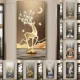 thumbnail image 2 of Nuevos carteles e impresiones de lienzo de ciervo dorado de Fengshui chino abstracto de piedra zen, arte de pared de lujo moderno para decoración de porche, 2 of 5