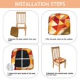 thumbnail image 4 of Orange Modern Art Geometric Seat Covers for Dining Room Chairs Set Of 4,Stretch Printed Washable Chair Seat Cover with Elastic Ties and Button,Removable Waterproof Couch Cushion Covers, 4 of 6