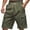 Army Green, variant on Mens Casual Shorts Qiggri Men Versatile Solid Color Multiple Pockets Drawstring Elastic Waist Shorts Mens Work Shorts